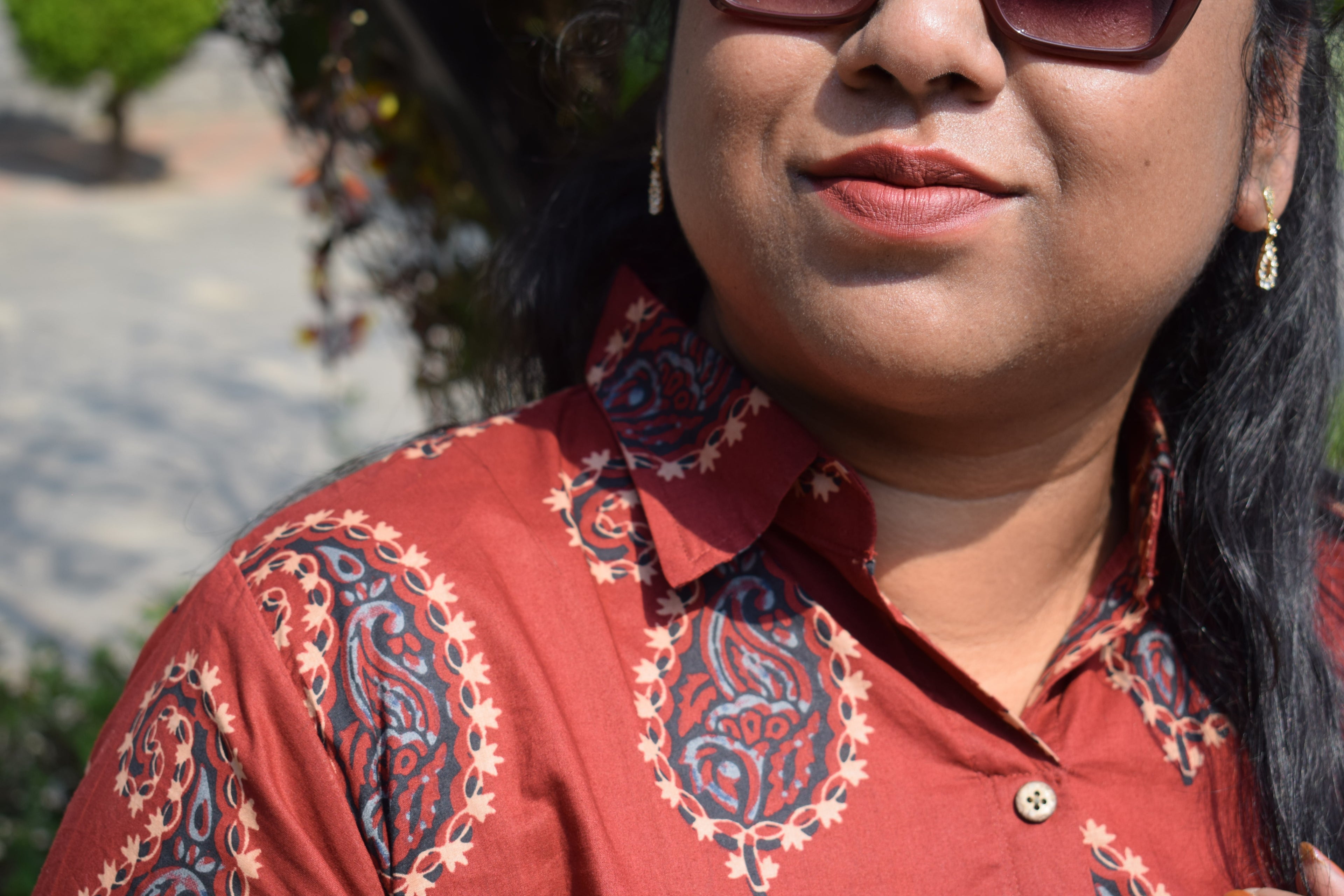 Aara Handblock Ajrakh Cotton Short Kurti