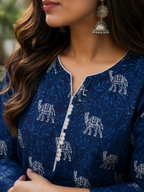 Yamini Traditional Jaipuri print Cotton Kurti for Women