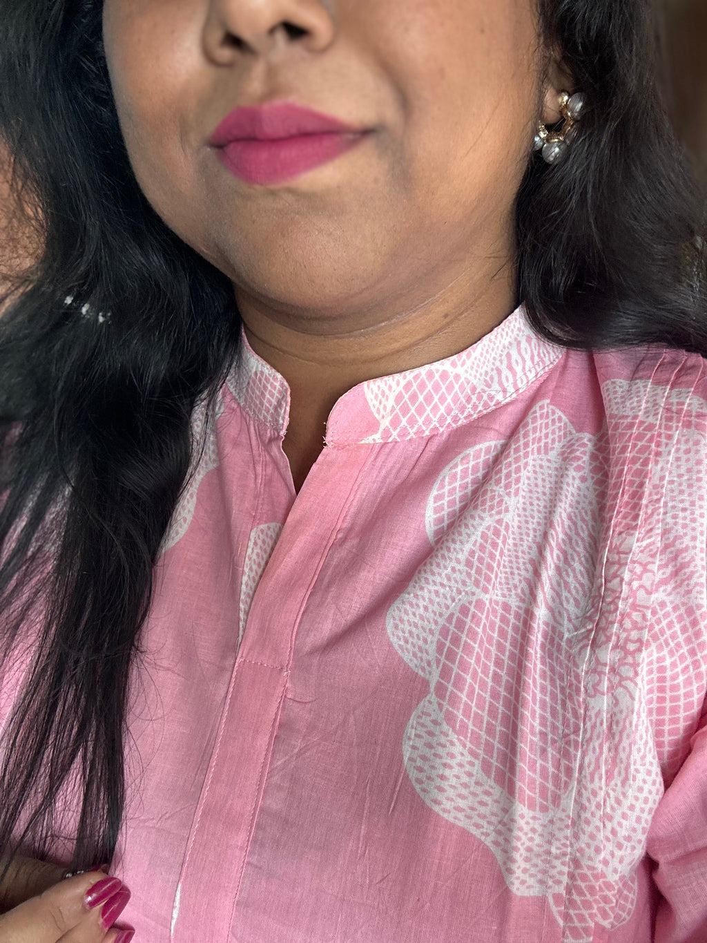 Swati – Pink Floral Cotton Kurta Palazzo Set with Lining for Women
