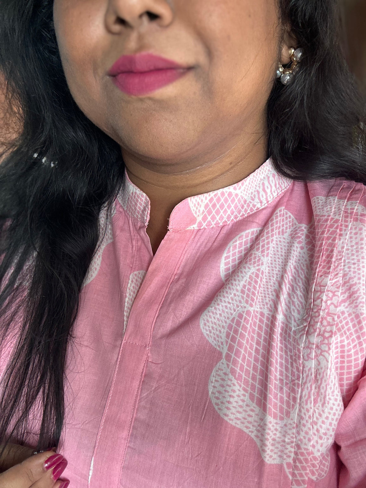 Swati – Pink Floral Cotton Kurta Palazzo Set with Lining for Women