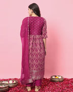 Amvi Zari Embroidered Printed Festive Kurti Set