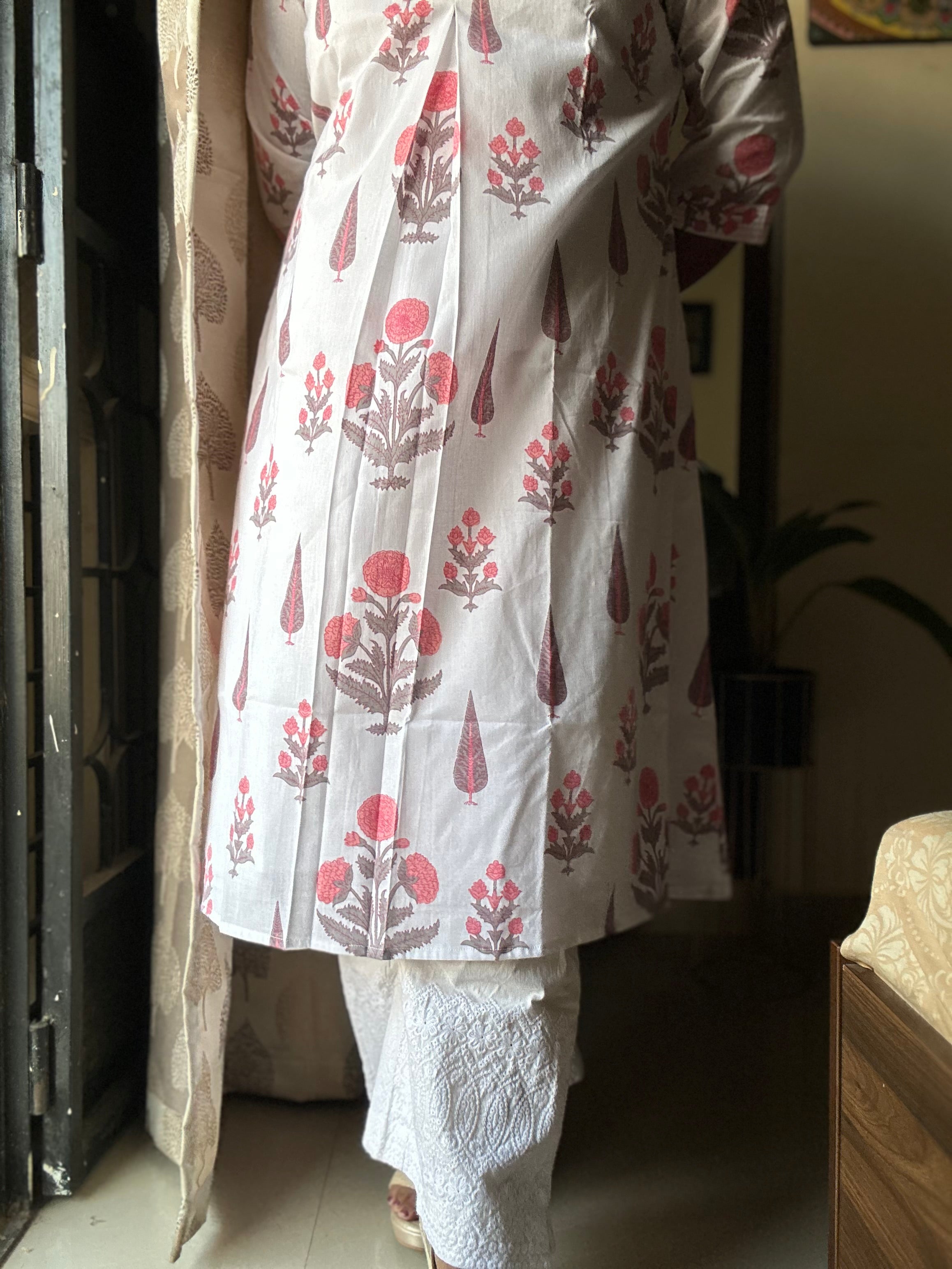 Saadgi Cotton White Kurta for Women | A-Line Fit | Casual & Work wear