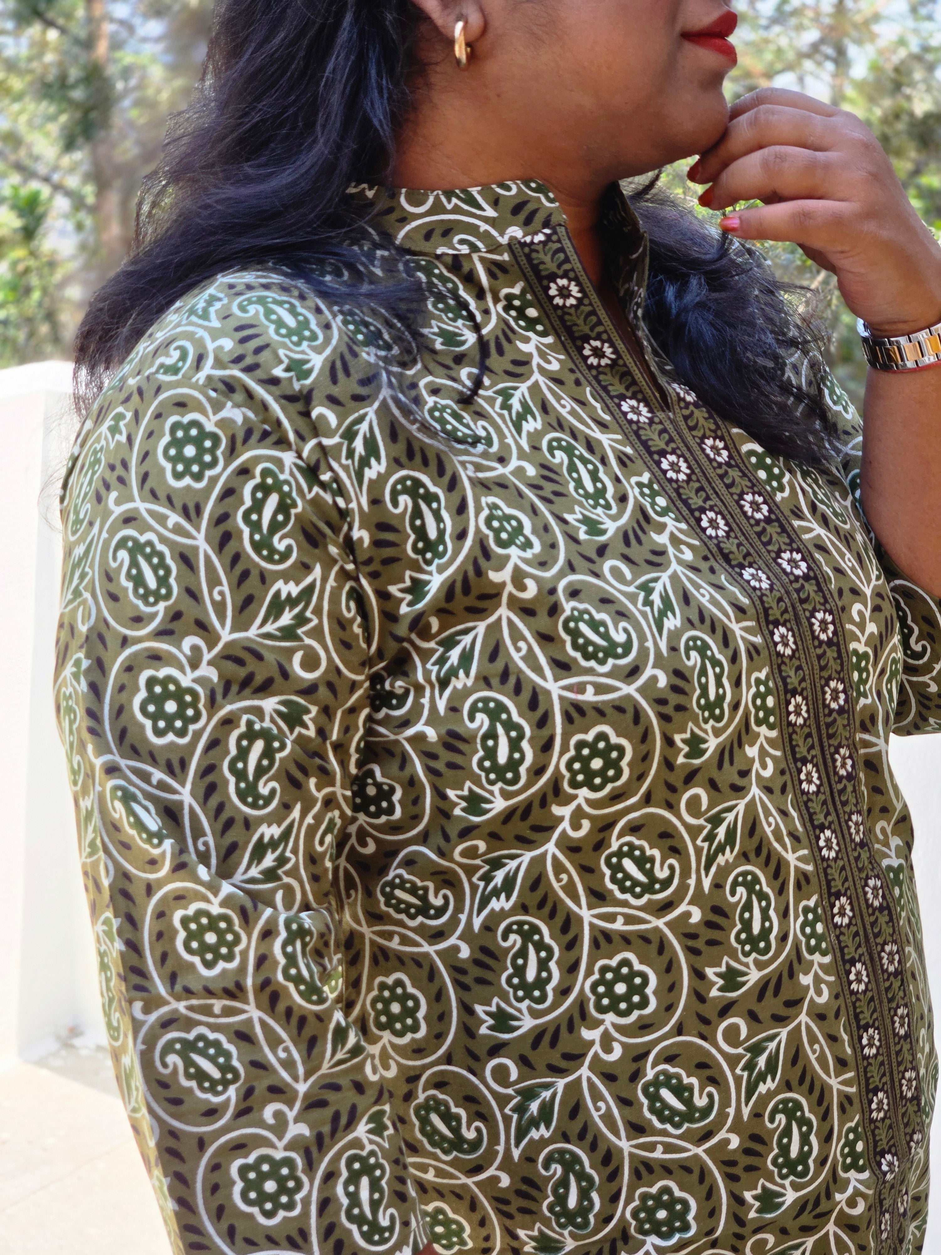 Vrinda Ajrakh Cotton Short Kurti