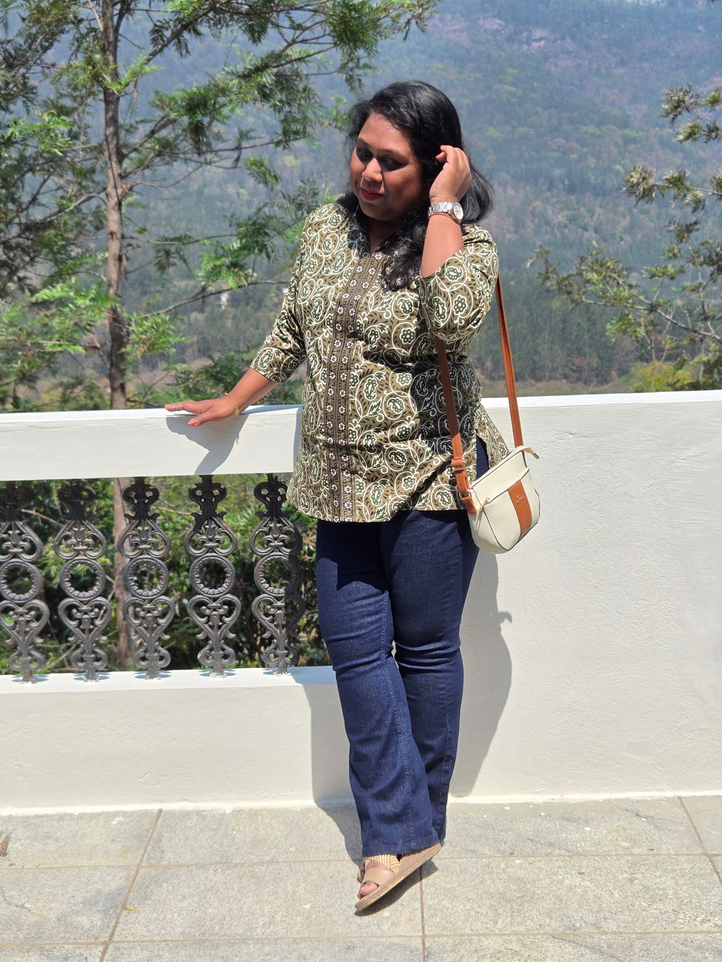 Vrinda Ajrakh Cotton Short Kurti