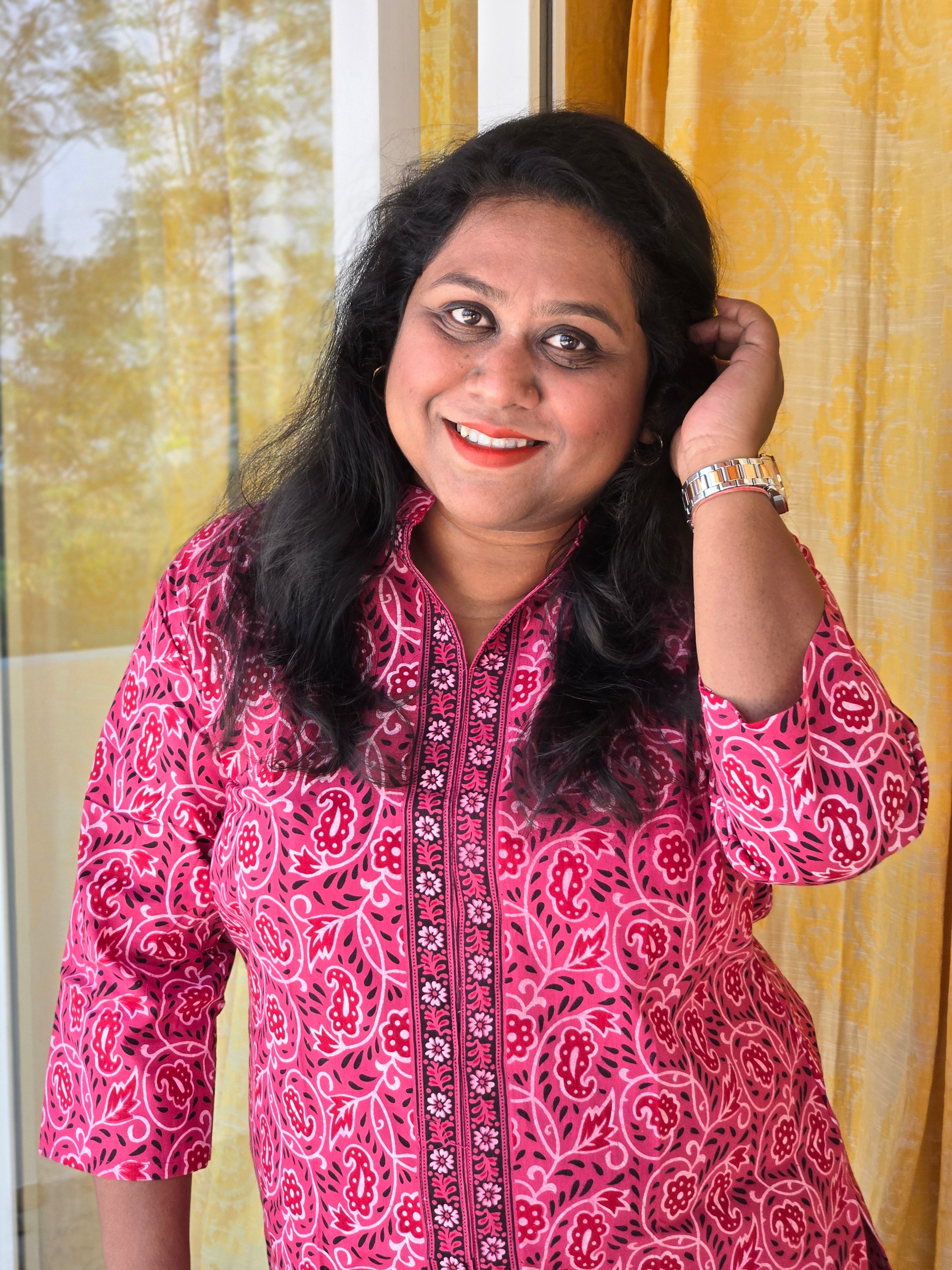 Vrinda Ajrakh Cotton Short Kurti