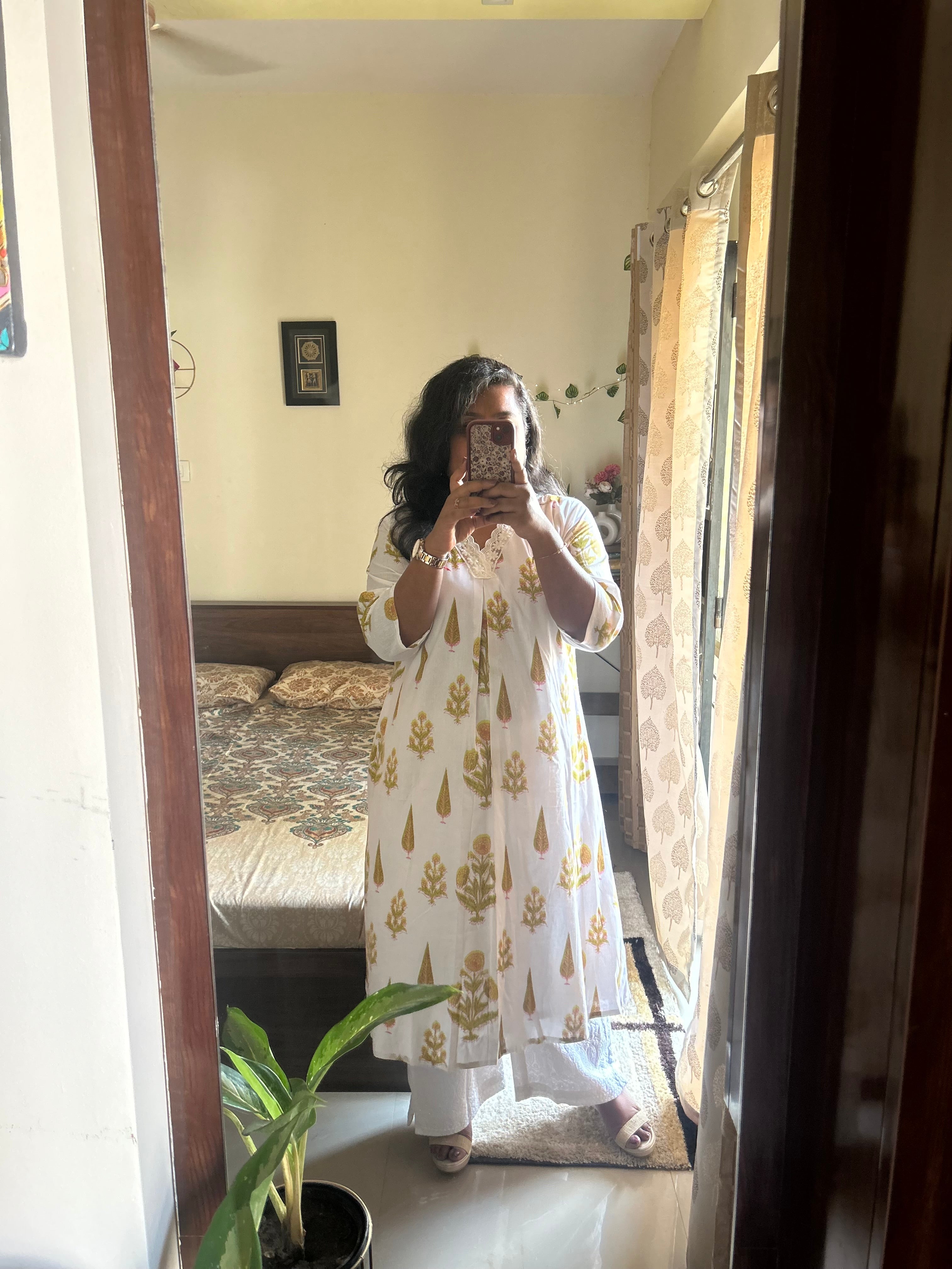 Swara Cotton A-Line Jaipur motif print Kurti