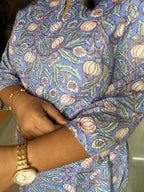 Gulnaar Lavender Floral Cotton Short Kurti for Women | Printed Casual & Everyday Wear