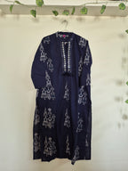 Surabhi Navy Blue tribal print premium Cotton kurti set
