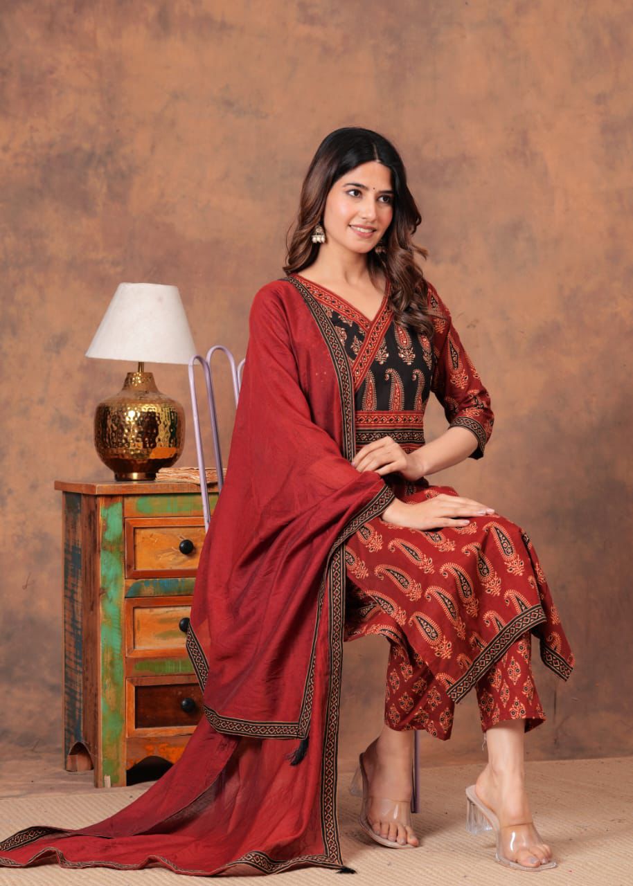 Bani Cotton Hand block print Kurti set