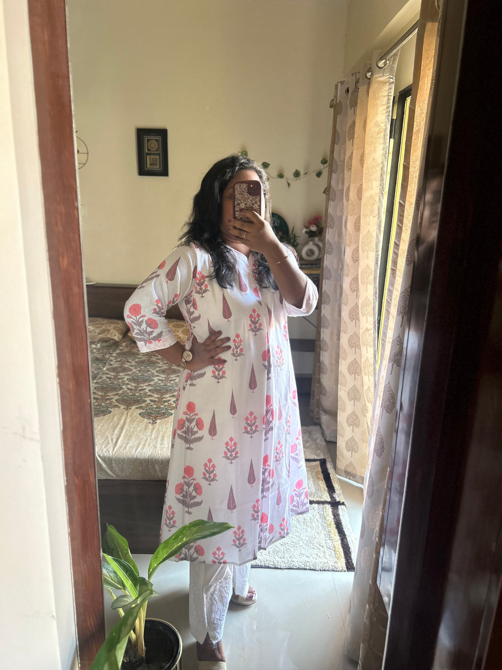 Saadgi Cotton White Kurta for Women | A-Line Fit | Casual & Work wear with Lining