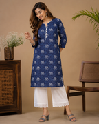 Yamini Traditional Jaipuri print Cotton Kurti for Women