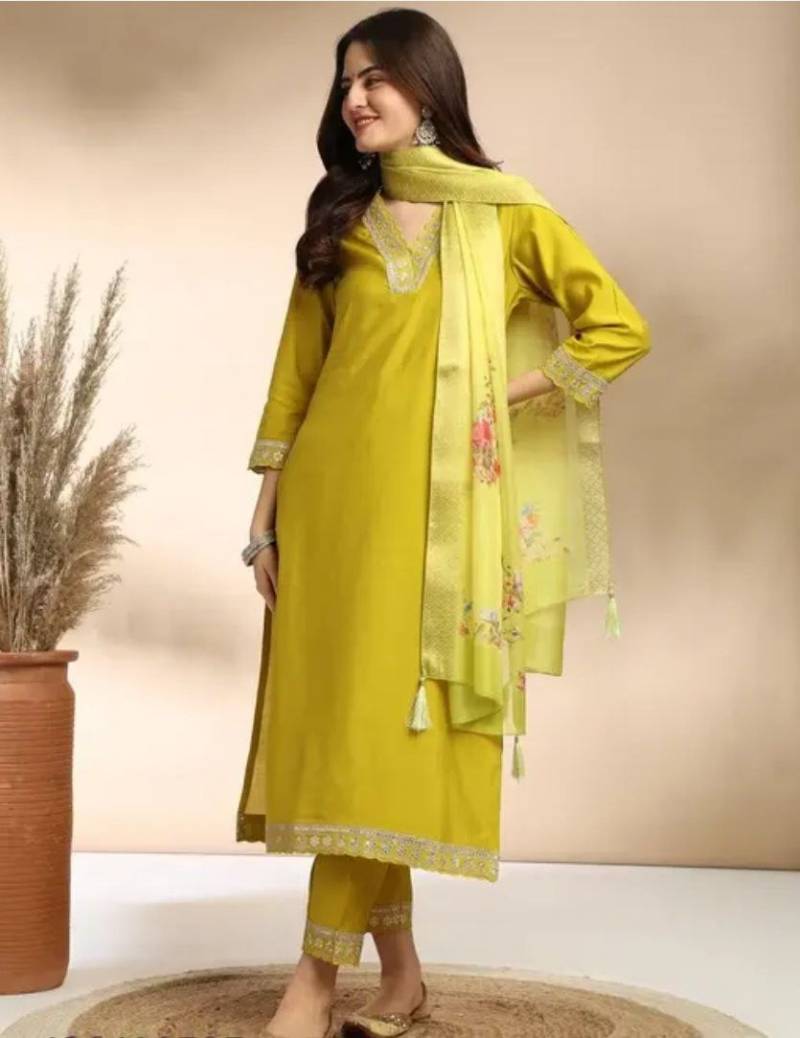 Jheel Festive Embroidered Kurta Set with Floral Dupatta