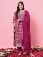 Amvi Zari Embroidered Printed Festive Kurti Set