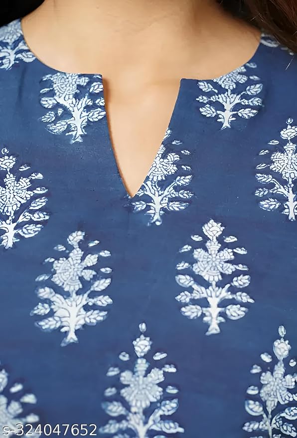 Ashna Blue Jaipuri Print short kurti
