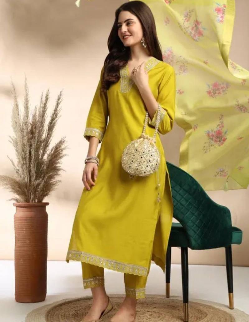 Jheel Festive Embroidered Kurta Set with Floral Dupatta