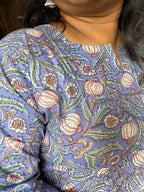 Gulnaar Lavender Floral Cotton Short Kurti for Women | Printed Casual & Everyday Wear