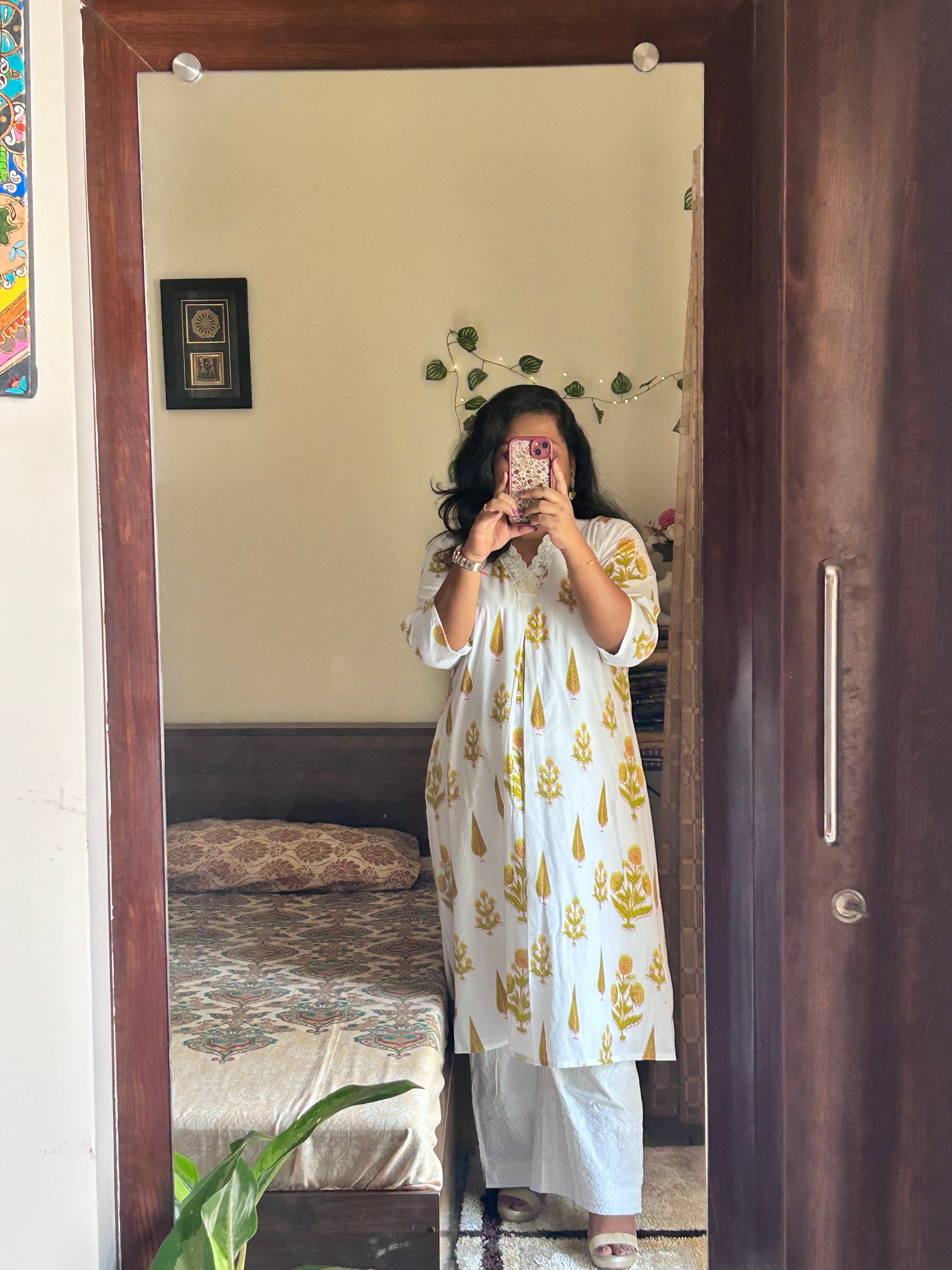 Swara Cotton A-Line Jaipur motif print Kurti