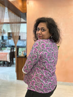 Kairi purple short kurti for women with lace detailing