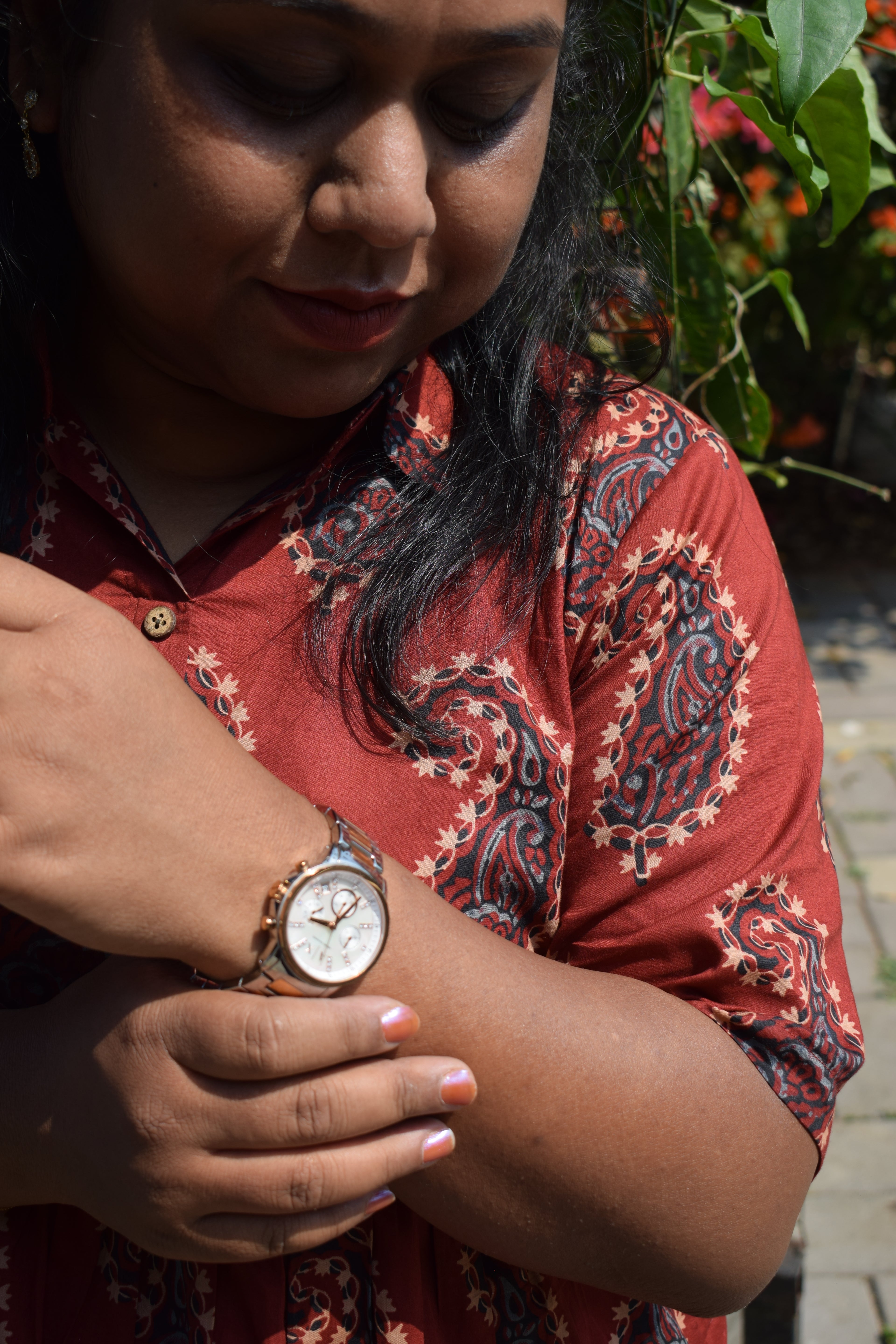 Aara Handblock Ajrakh Cotton Short Kurti