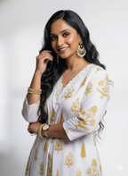 Swara Cotton A-Line Jaipur motif print Kurti