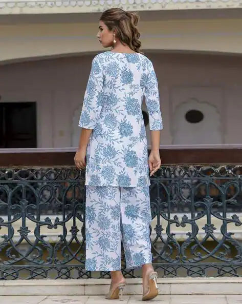 Neelika Cotton Blend Floral print Co-ord set