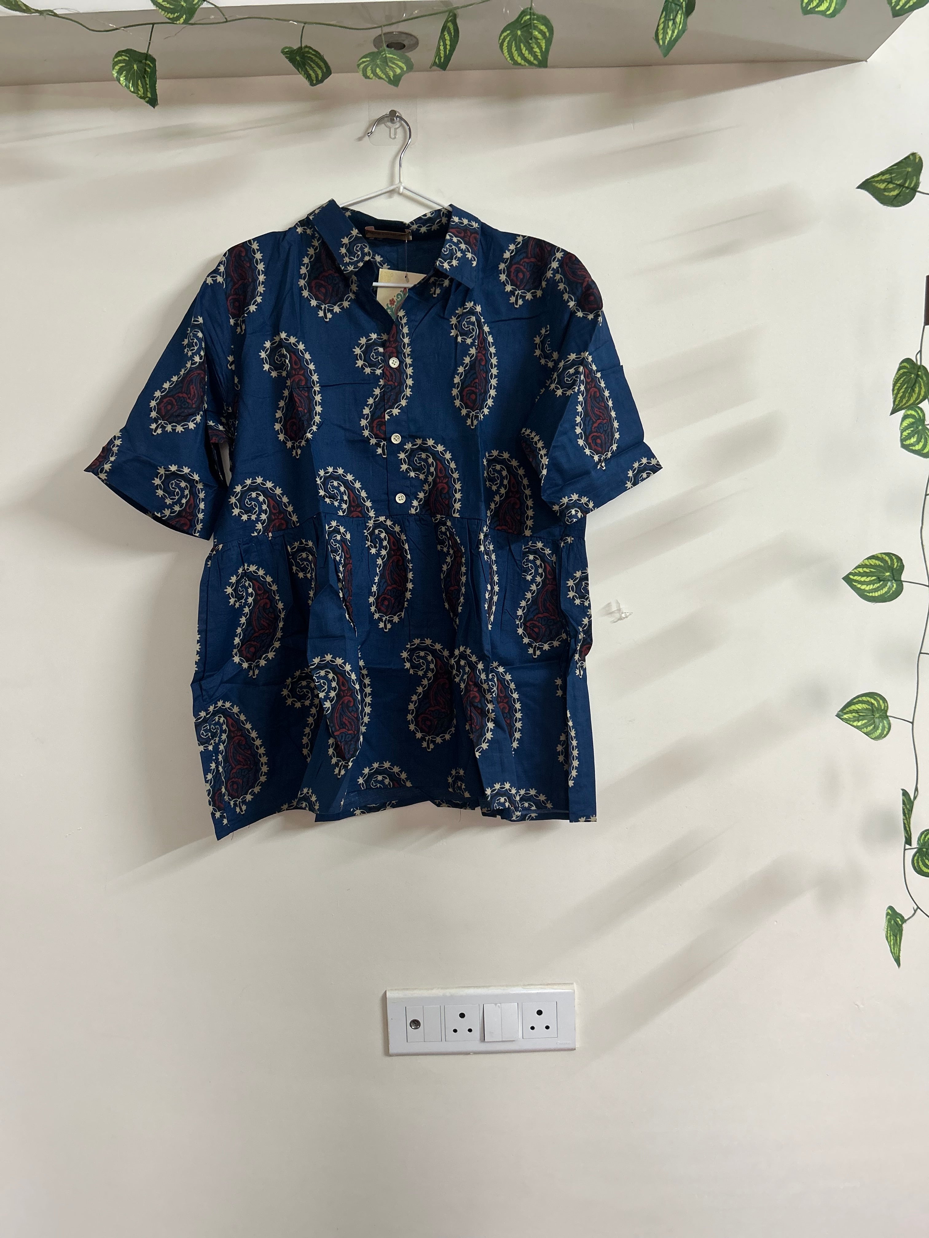 Aara Handblock Ajrakh Cotton Short Kurti