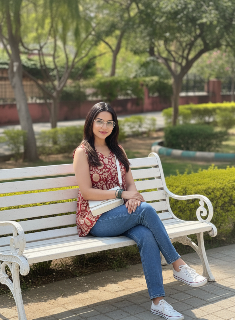 Nivara Printed Sleeveless Alia Cut Short Kurti