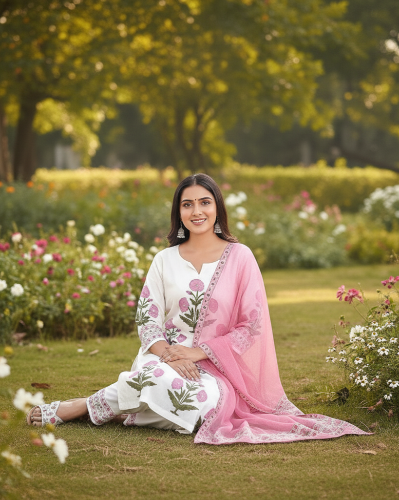 Shuchi Women Floral Printed Regular Kurta with Palazzos & With Dupatta