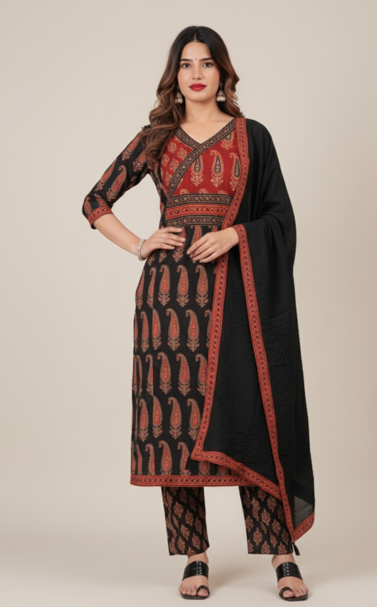 Bani Cotton Hand block print Kurti set