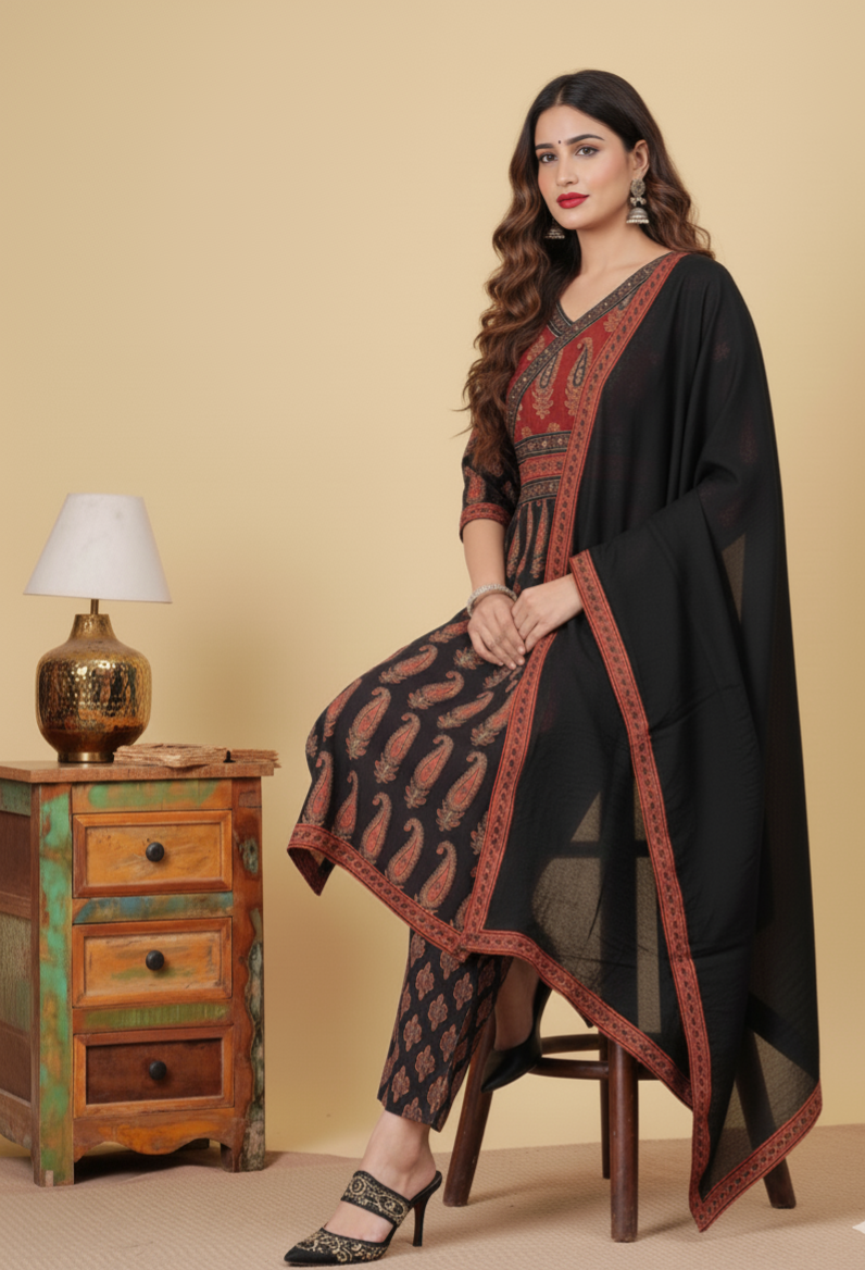 Bani Cotton Hand block print Kurti set