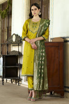 Abha Festive Embroidered Kurti Set