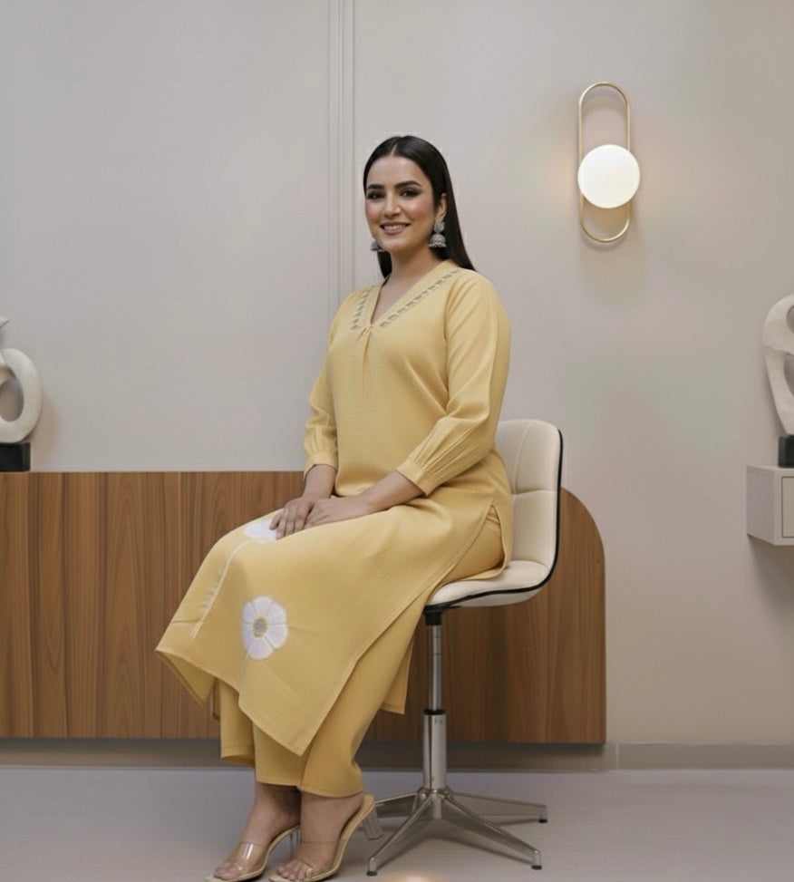 Nirali Pure Cotton Embroidered Kurti Set