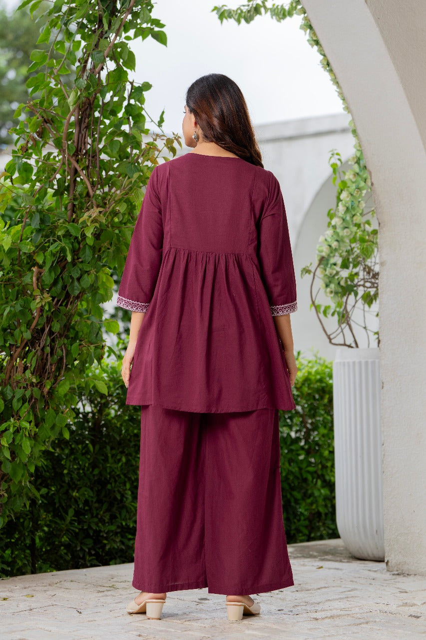 Akira Embroidered Cotton Coord Set