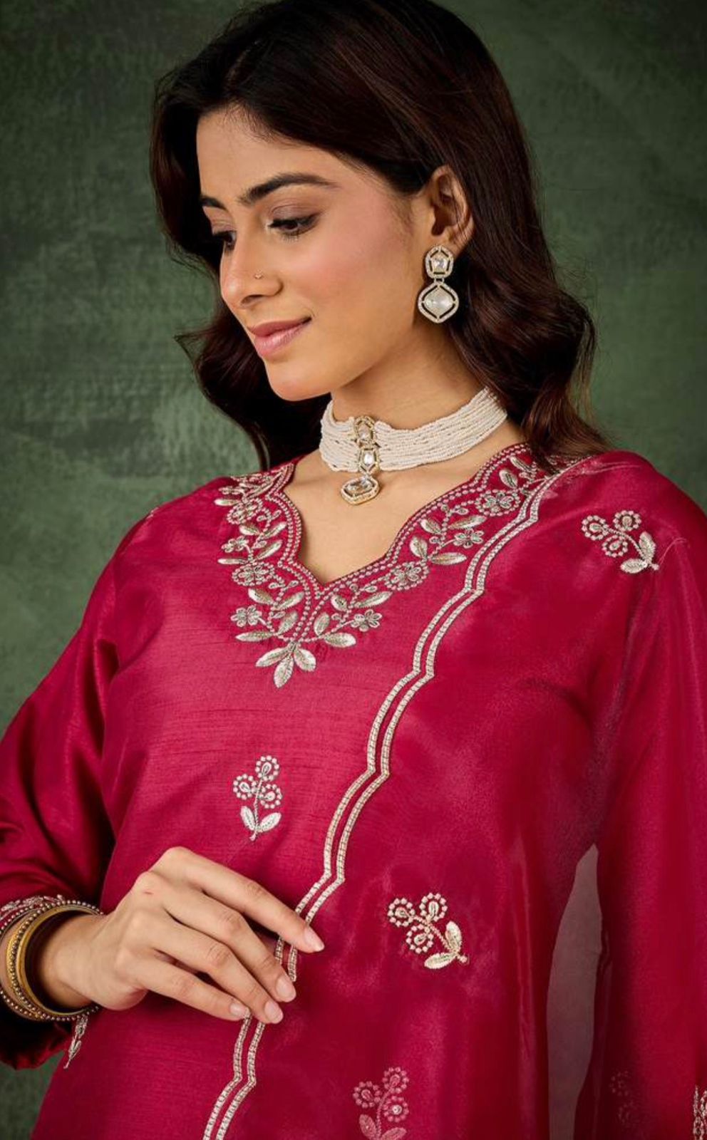 Shayana Silk Blend Embroidered Kurti Set