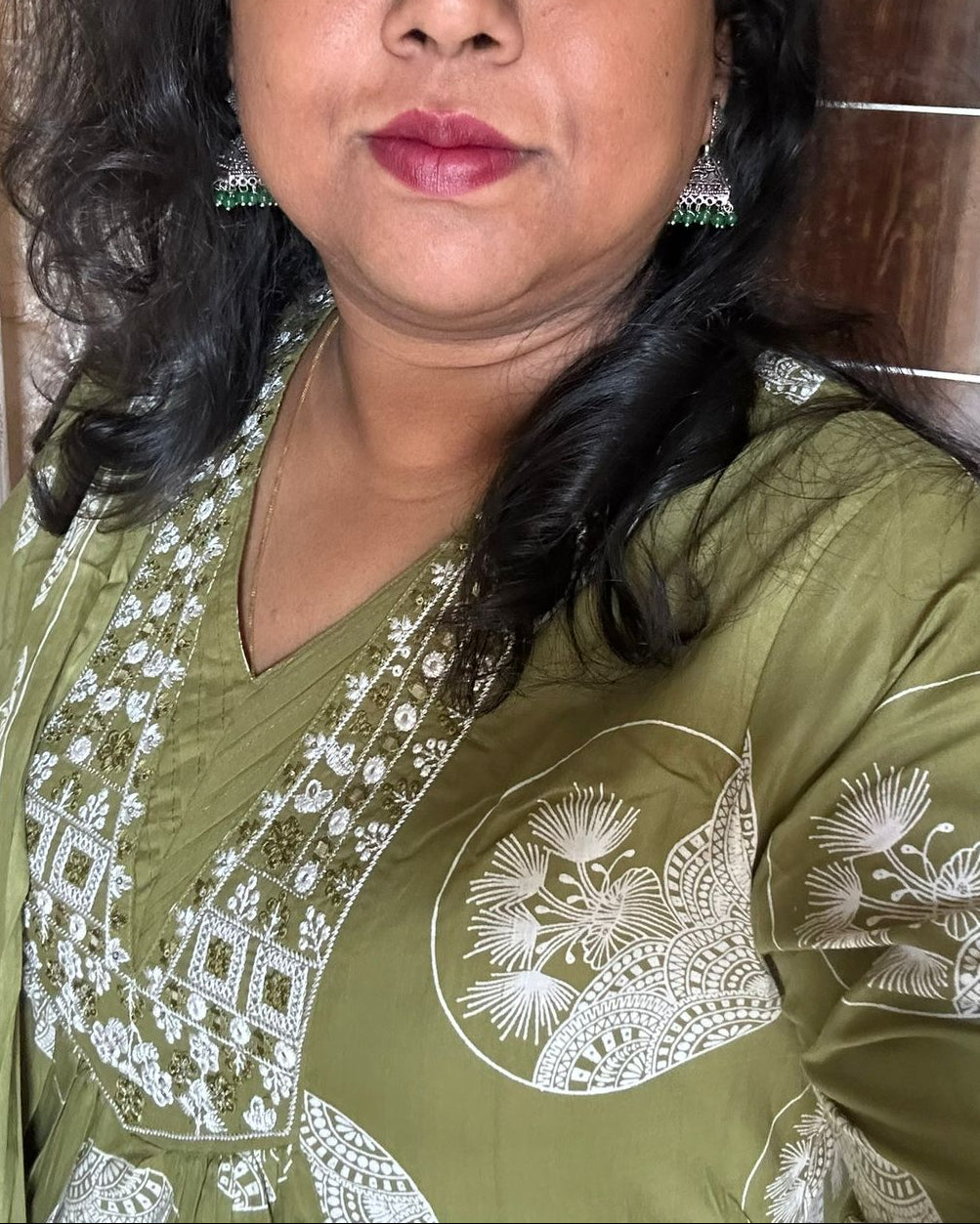 Mridula Premium Cotton Kurti palazzo Set with mirror work neckline