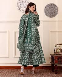 Akshara Green Printed Anarkali Set