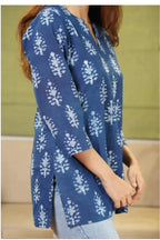 Ashna Blue Jaipuri Print short kurti