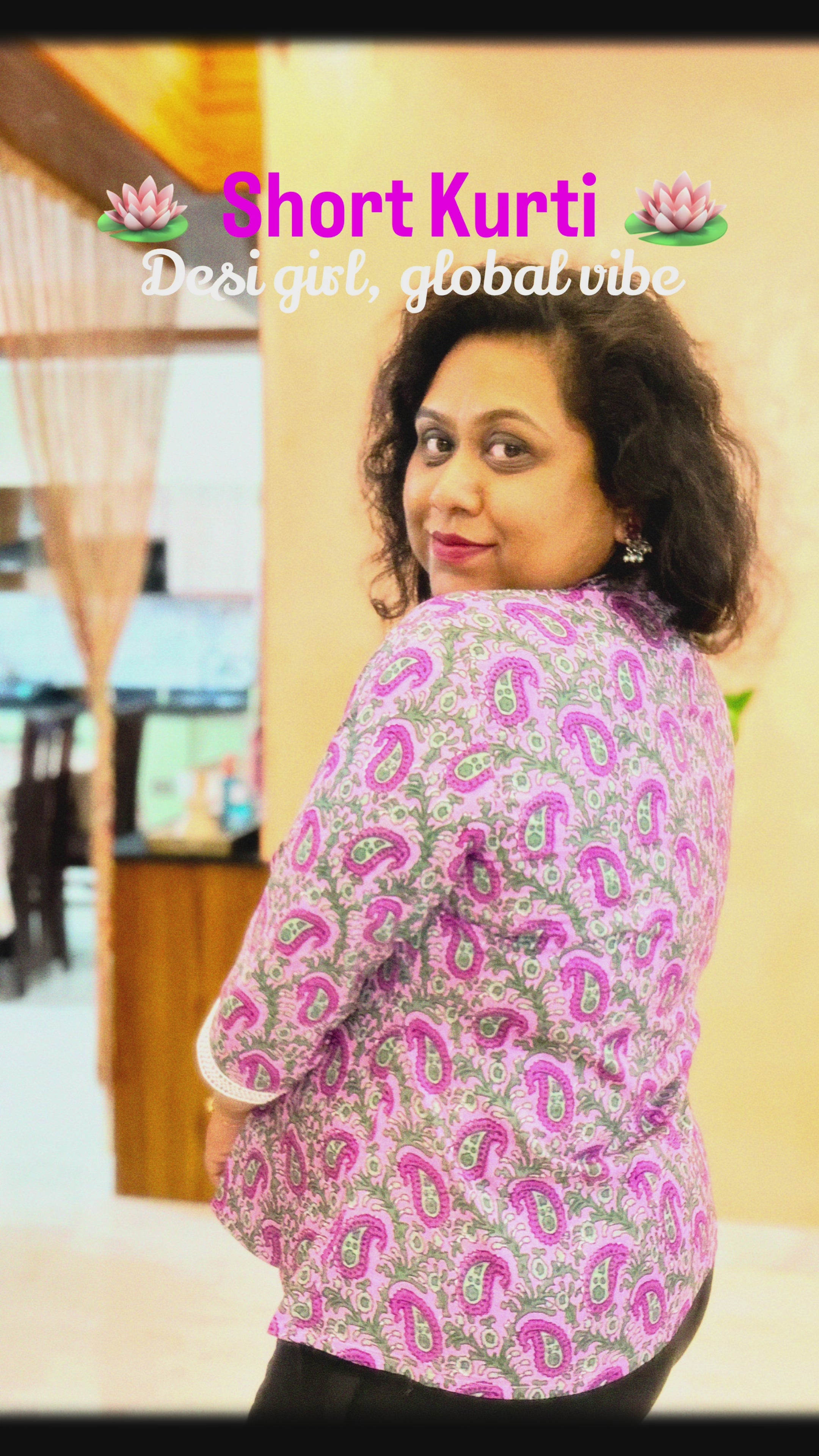 Kairi purple short kurti for women with lace detailing