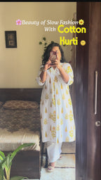 Swara Cotton A-Line Jaipur motif print Kurti