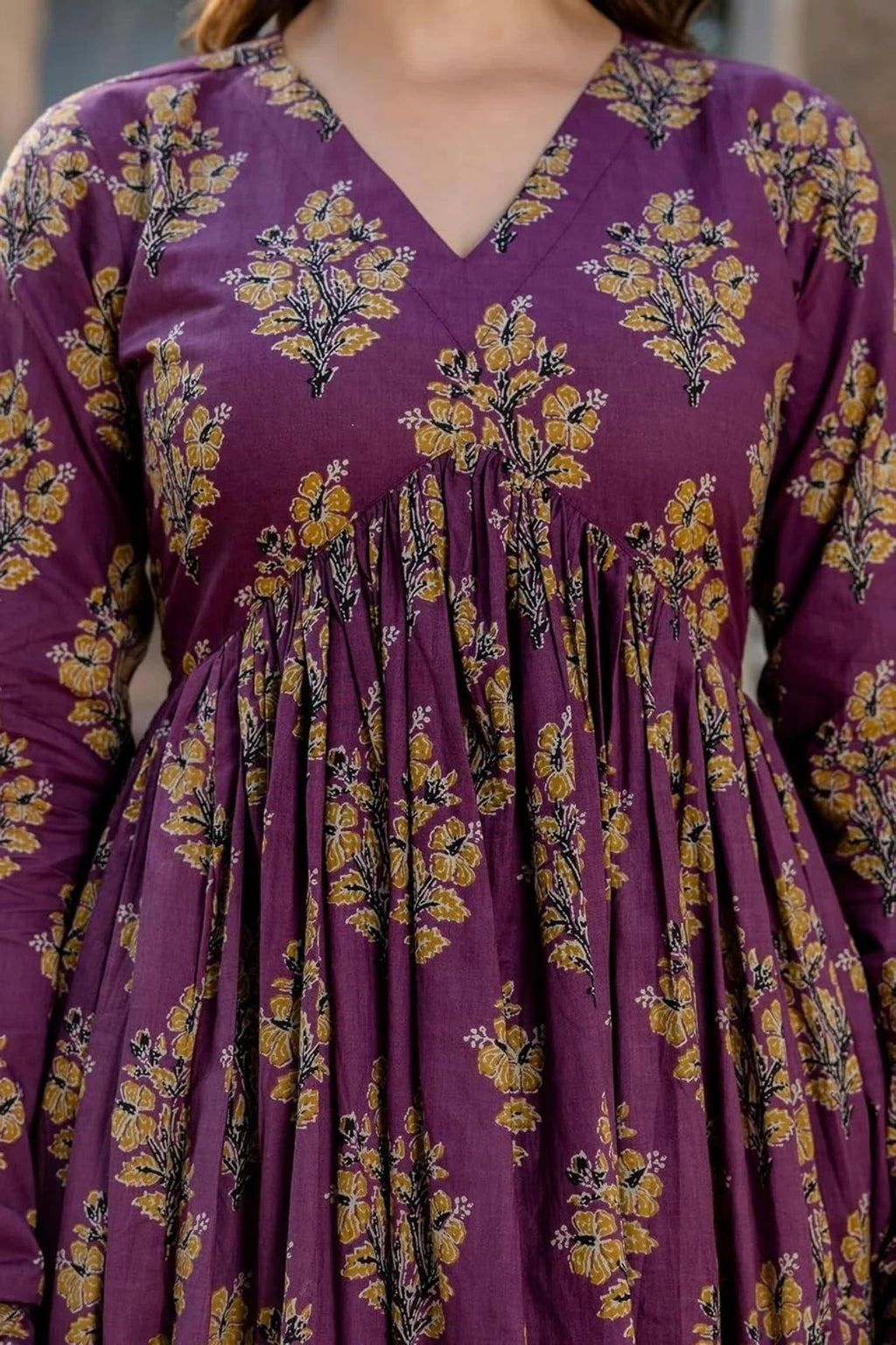 Maithli Printed Anarkali in Alia cut and Full Sleeves
