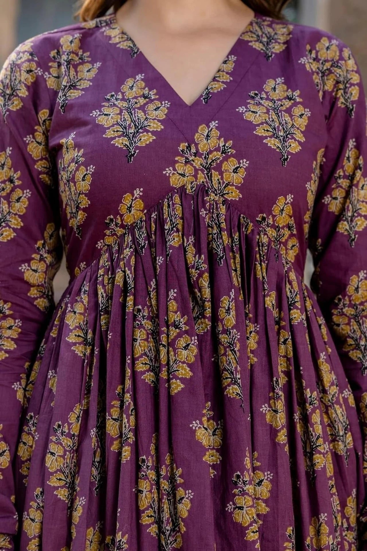 Maithli Printed Anarkali in Alia cut and Full Sleeves